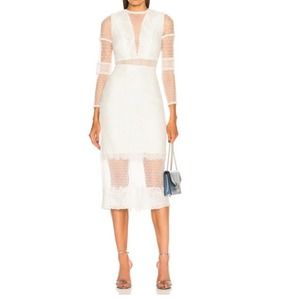 Alexis Elize Dress Dotted White Lace